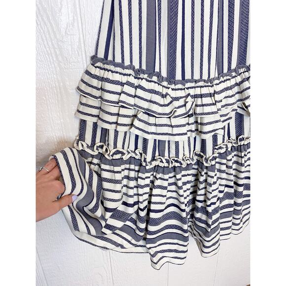 MARISSA WEBB 'Elia' Ivory & Navy Striped Linen Midi Dress NWT $595 US S - Picture 6 of 10